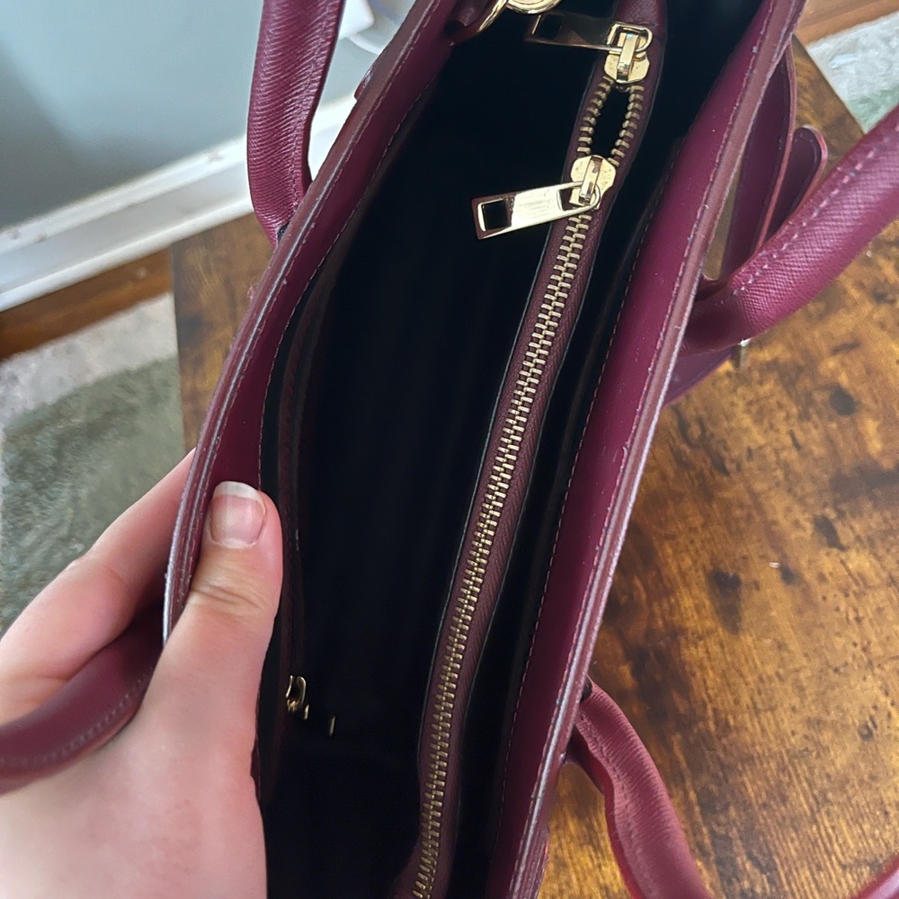 Vera pelle Italy handmade burgundy leather handbag - Picture 8 of 12